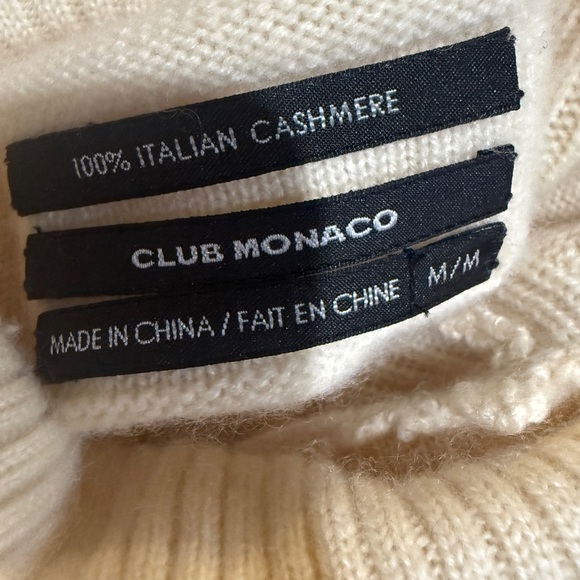 Club Monaco Cream Turtleneck Cashmere Sweater - Picture 4 of 5